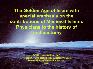 The Golden Age of Islam with special emphasis on the contributions