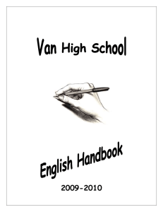 Van High School English Department Handbook