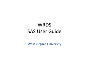 WRDS SAS User Guide - West Virginia University