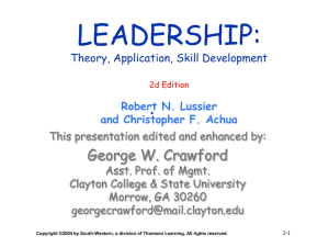 Leadership Theory, Application, Skill Development 1st Edition