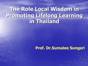 The Role Local Wisdom in Promading Lifelong Learning