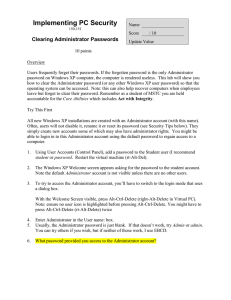 Clearing Administrator Passwords