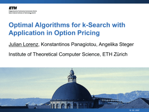 Optimal Algorithms for k-Search with Application in Option Pricing