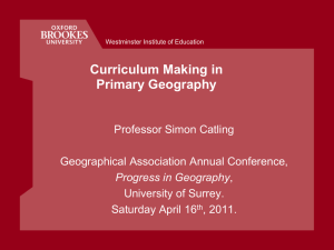 Curriculum Making - Geographical Association