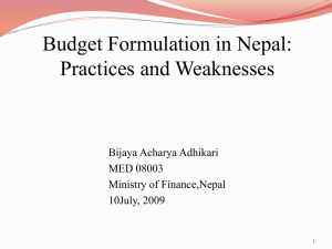 Budget formulation in Nepal: Practices and weakness