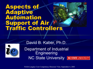 Aspects of Adaptive Automation Support of Air Traffic Controllers