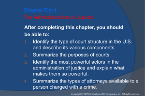 Chapter Eight The Administration of Justice