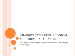 Changes in Matter: Physical and Chemical Changes