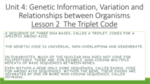 Lesson 2 Central Dogma and Triplet code DONE