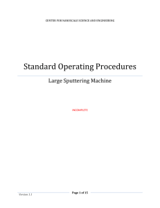Standard Operating Procedures for LARGE SPUTTERING