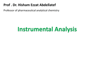 Instrumental Analysis - Prof Dr Hisham E Abdellatef