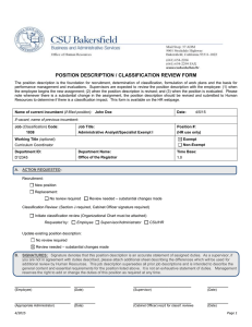 Completed Sample Position Description