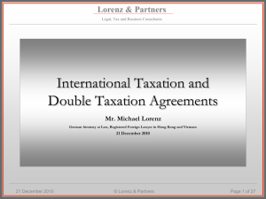 International Taxation and DTA