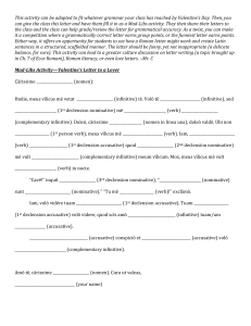 Ch. 7 Culture Activity: Letter Writing/Mad-Libs (Mr. C)