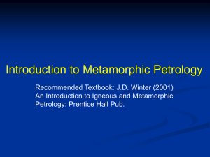 1 Introduction to Metamorphic Petrology