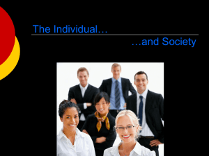 The Individual and Society