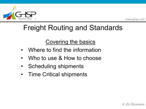 Supplier Training - Logistics