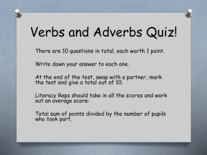 Verbs & Adverbs Quiz - The High Arcal School