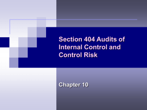 Chapter 10 – Section 404 Audits of Internal Control and Control Risk