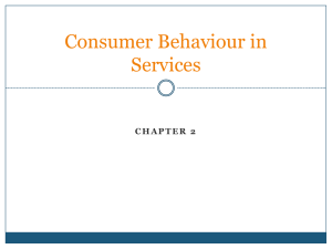 Consumer Behaviour in Services
