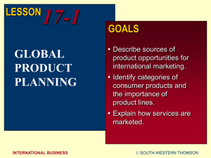 17-1 GLOBAL PRODUCT PLANNING
