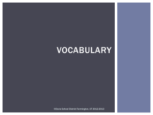 Vocabulary - Davis School District