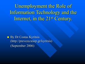 Unemployment and methods to reduce it in the new millennium