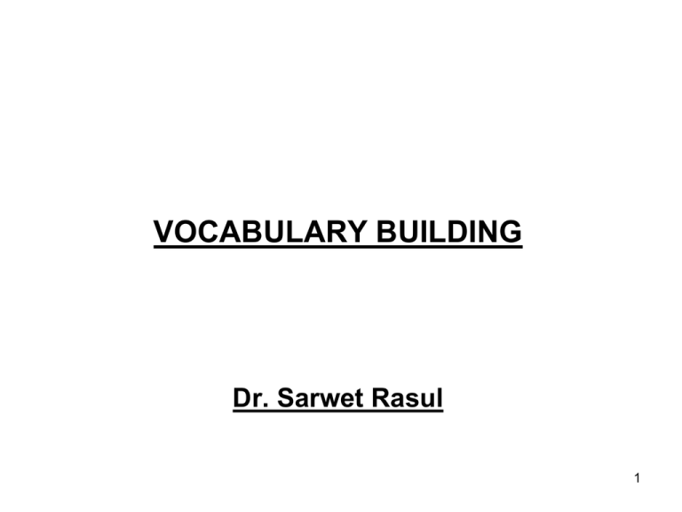 Vocabulary Building