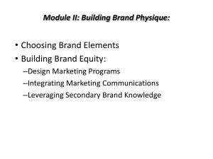 Module III: Building Brand Physique: