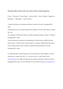 Metabolite profiles of Chinese native Citrus species and their