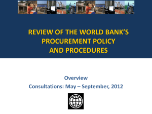 policy review of the bank's procurement policies and procedures