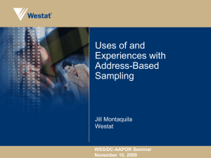 Uses of and Experiences with Address-Based Sampling - dc