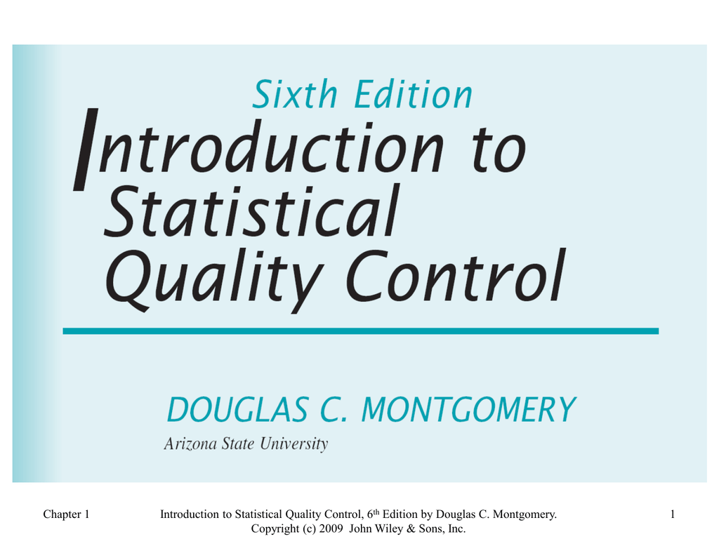 literature review on statistical quality control