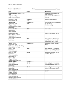 Lord of the Flies Calendar*English 9H