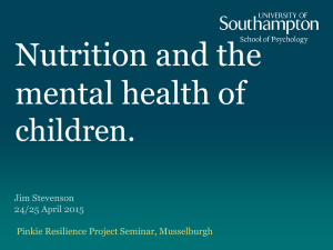 Nutrition and the Mental Health of Children