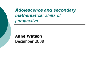 Adolescence and secondary mathematics 2008