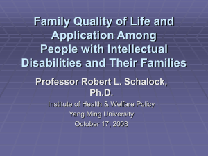 Family Quality of Life and Application Among People with