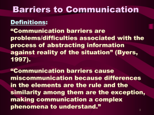 Barriers to Communication - UPM EduTrain Interactive Learning