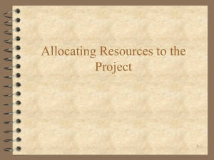 Allocating Resources to Project