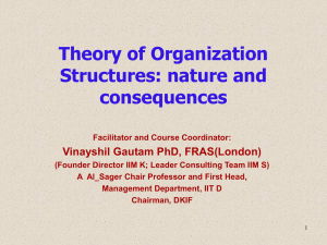 Organization Structures, nature and consequences