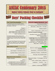 Boys' packing Check List