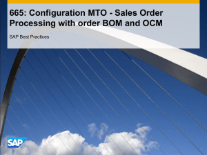 Configuration MTO - Sales Order Processing with