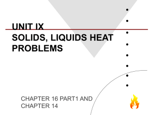 Unit 11 Solid Liquid Heat