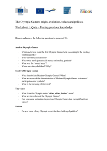 Olympic Games CLIL worksheets