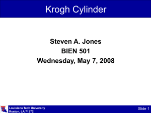 Lecture 18 on Krogh Cylinder 5-25