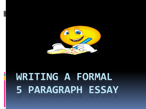 writing a formal 5 paragraph essay
