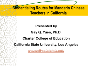Credentialing Routes for Mandarin Chinese