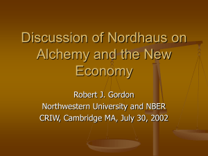 Discussion of Nordhaus on Alchemy and the New Economy