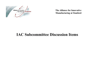 IAC Subcommittee Discussion Items