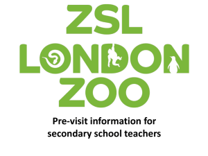 ZSL London Zoo pre-visit Secondary Teacher resource pack 2015-16